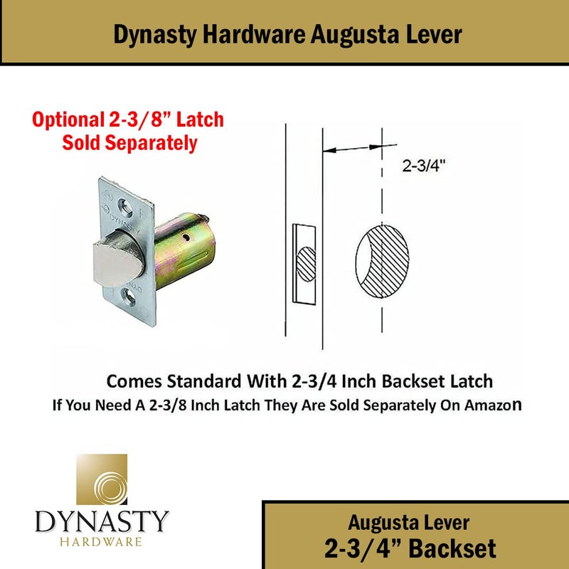 Dynasty Hardware Storeroom Door Lock Keyed Lever Lockset, ADA Compliant, Grade 2 Heavy Duty Locking Handle for Storage Room or Commercial Facility, Satin Chrome Finish, Model AUG-05-26D - Image 4